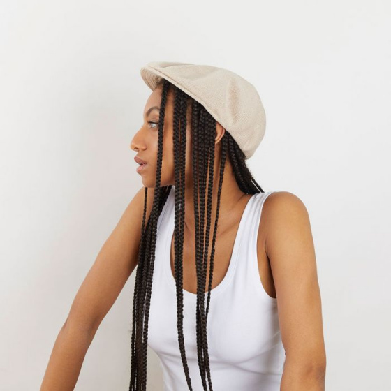 Basque Summer Beret Serra Cotton Beige - Laulhère Basque Summer Beret Serra Cotton Beige - Laulhère