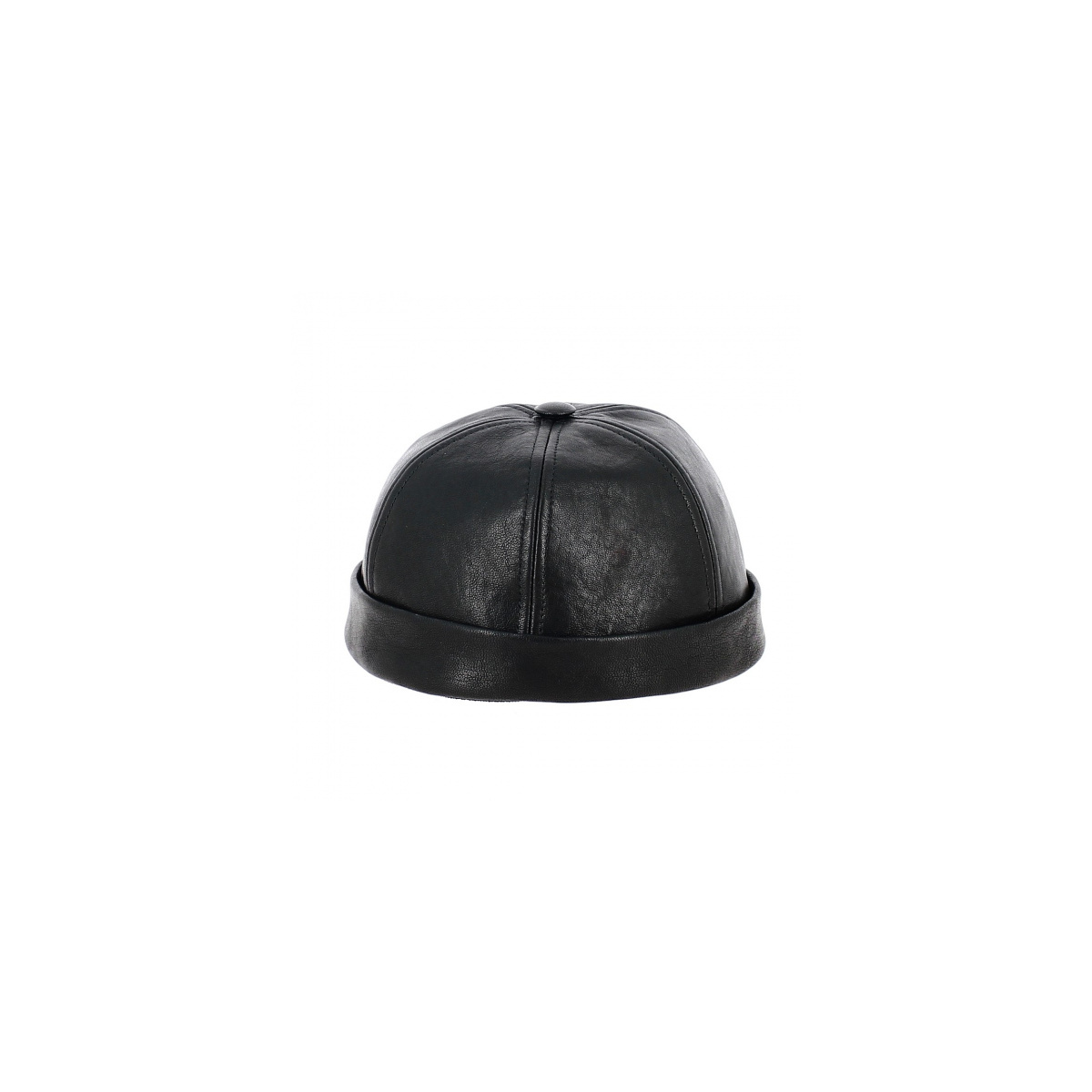 Docker Cap Nappa Black Leather - Traclet