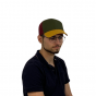 Berretto Cotton Tricolor Baseball Cap - Marone