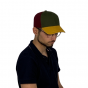 Berretto Cotton Tricolor Baseball Cap - Marone