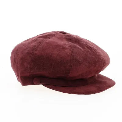 Casquette Gavroche Herman en Alcantara Bordeaux - Traclet