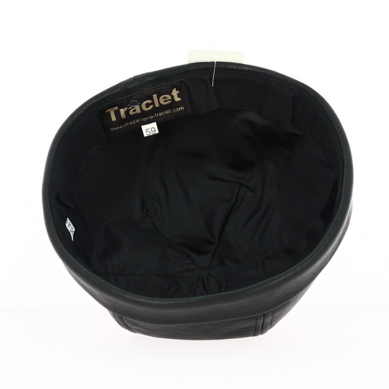Bonnet Docker Nappa Noir Cuir - Traclet