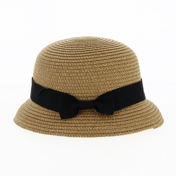 Maria Cloche Hat Child Straw Brown - Traclet