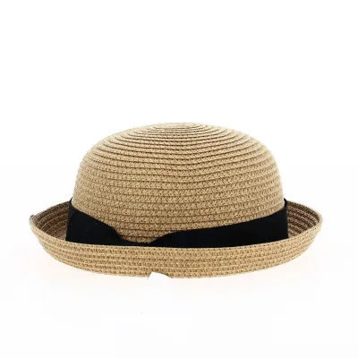 Chapeau Cloche Maria Enfant Paille Marron - Traclet