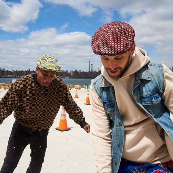 Orange & Black Jacquard Flat Cap - Kangol