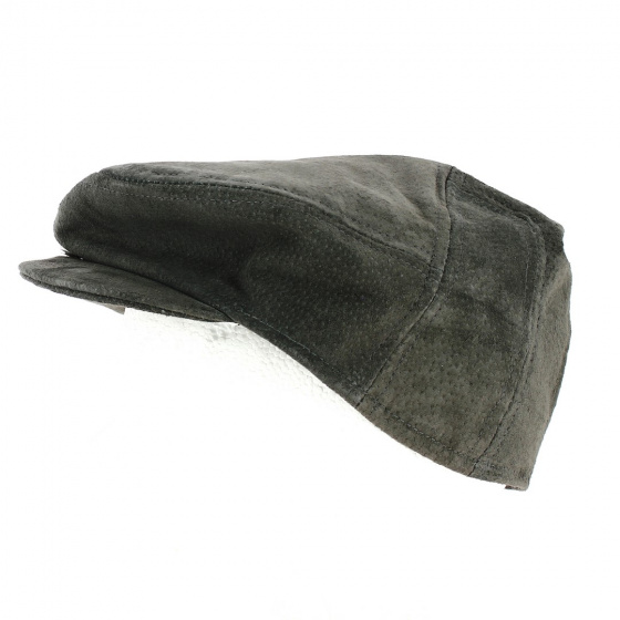 Casquette Plate Falk en Cuir Marron Foncé - Traclet Casquette Plate Falk en Cuir Marron Foncé - Traclet