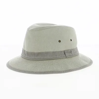 Chapeau Safari Hamilton Grignan Coton Beige et Gris - Crambes