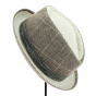 Porkpie Diamond Beige & Brown Linen Hat - Alfonso d'Este