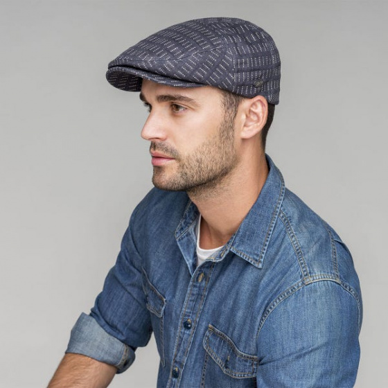 Nadel Flat Cap Linen Grey-Blue - Bailey