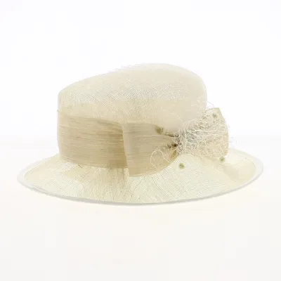 Chapeau de Cérémonie Isa en Paille Ecru - Traclet
