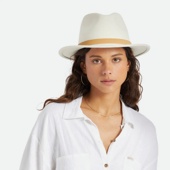 Chapeau Fedora Messer Feutre Laine Beige Clair - Brixton