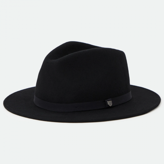 Fedora Messer Packable Black Wool Felt Hat - Brixton