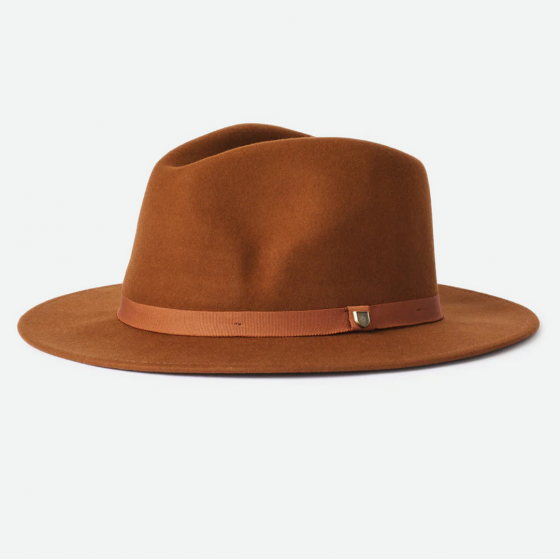 Fedora Messer Packable Brown Wool Felt Hat - Brixton