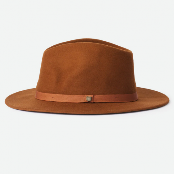Chapeau Fedora Messer Packable Feutre Laine Marron - Brixton