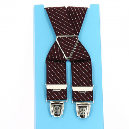 Fantasy straps Bordeaux with white stripes - Traclet