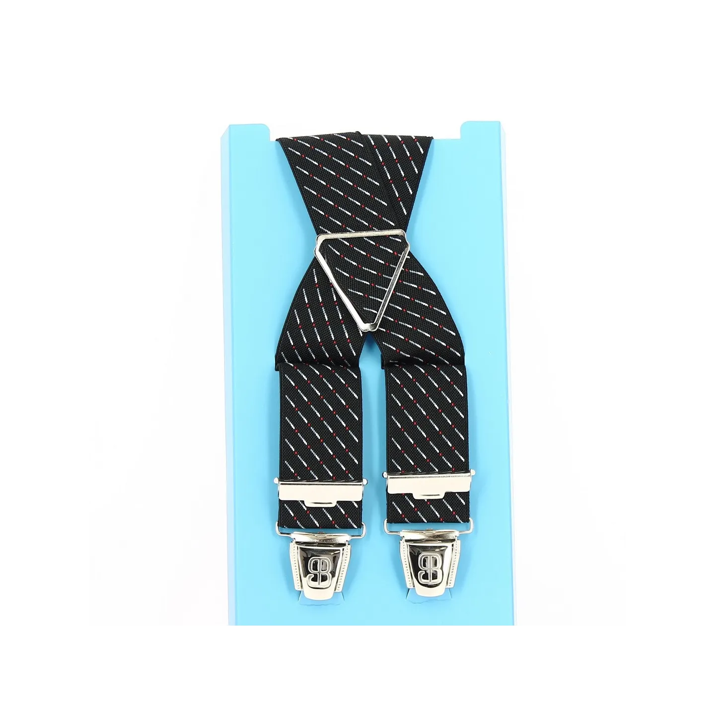 Black Fantasy Straps with White Stripes - Traclet