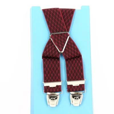 Bretelles Fantaisies Bordeaux avec Motifs Losanges - Traclet