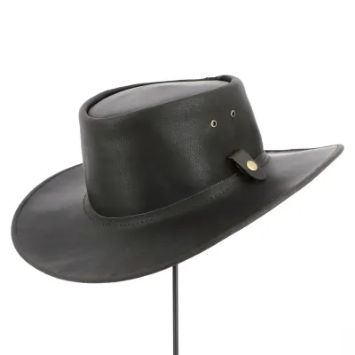 Chapeau Traveller Indies en Cuir Marron - Aussie Apparel