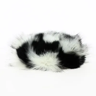 Toque Courchevel Fausse Fourrure Blanc & Noir - Traclet