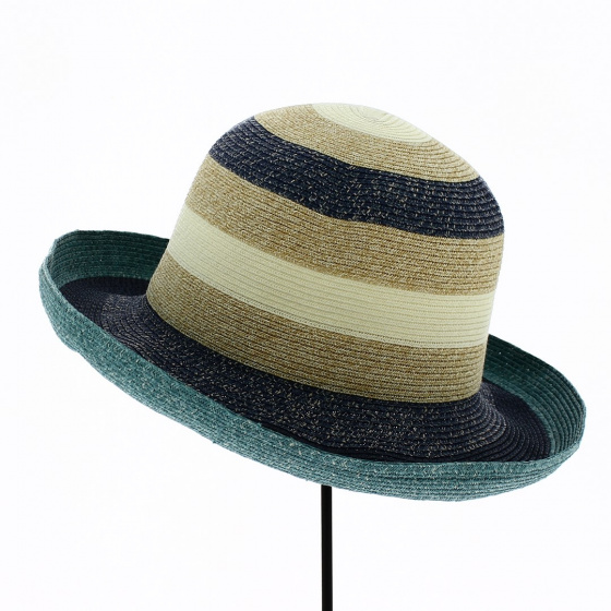 Ohia Breton Straw Hat Blue Paper - Traclet