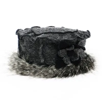 Toque Megève Anthracite en Laine Bouillie  - Traclet