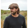 8 ribbed cap, aged leather