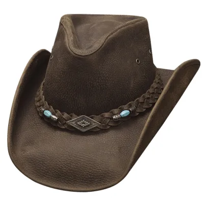 Chapeau rodéo cuir Bullhide Royston chocolat