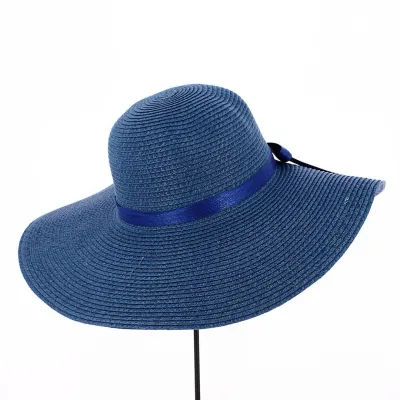 Capeline Talia Paille Papier Bleue - Traclet