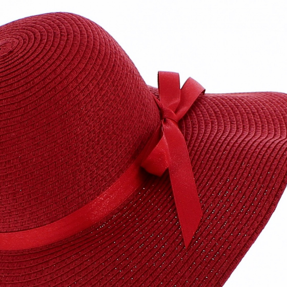 Red Paper Straw Talia Capeline - Traclet