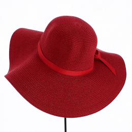 Red Paper Straw Talia Capeline - Traclet