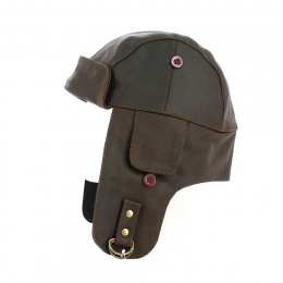 Boyington Brown Leather Car Helmet - Aussie Apparel