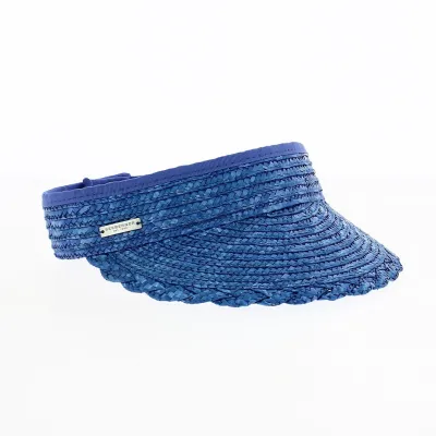 Blue Straw Visor Cap - Seeberger