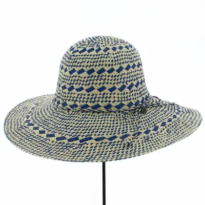 Capeline Dill Paille Papier Bleue et Blanche - Barts