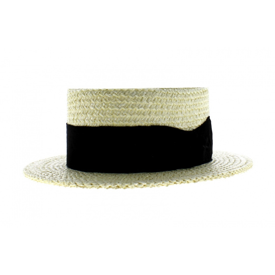 Triple thickness straw boater hat made in France
