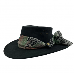 Australian leather hat black woman - Jacaru