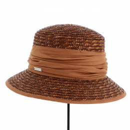 Cloche hat Erza natural straw brown - Traclet