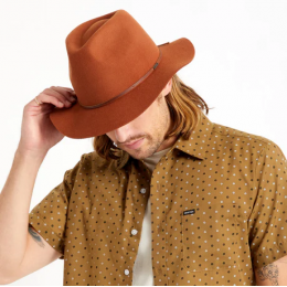 Wesley Traveller Hat Caramel Wool Felt - Brixton