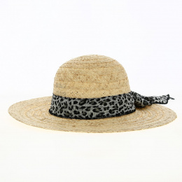 Capeline Queen Jungle Straw Ribbon Leopard - Herman