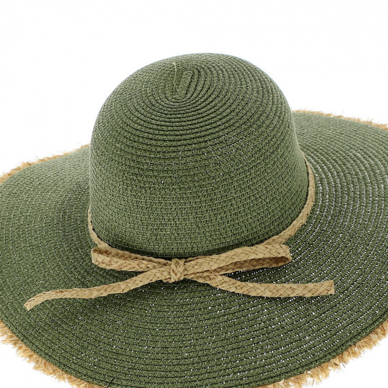 Capeline Lylio Paille Papier Vert Olive - Traclet Capeline Lylio Paille Papier Vert Olive - Traclet