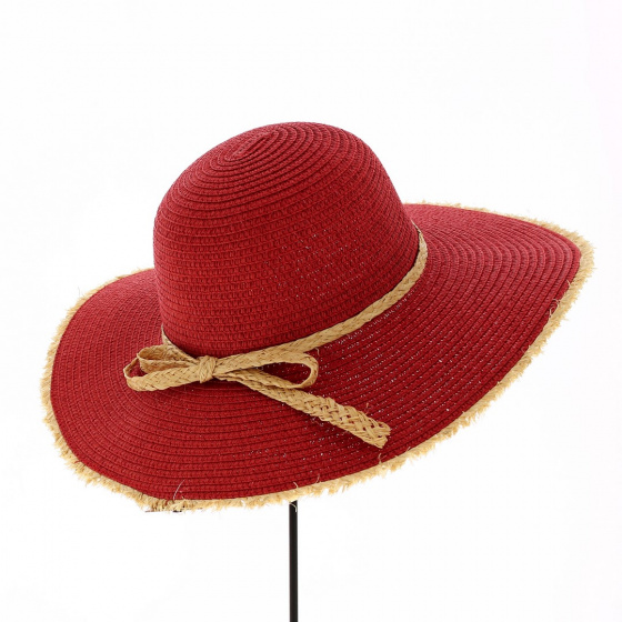 Capeline Lylio Paille Papier Rouge - Traclet Capeline Lylio Paille Papier Rouge - Traclet
