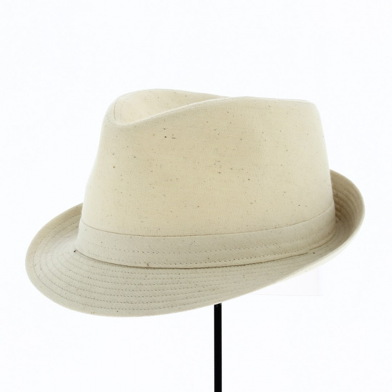 Chapeau fashion coton uni beige