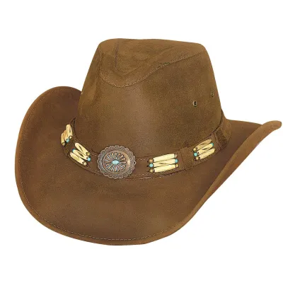 Cowboy Hat APALACHEE Brown Leather - Bullhide