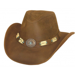 Chapeau Cowboy APALACHEE Cuir Marron - Bullhide
