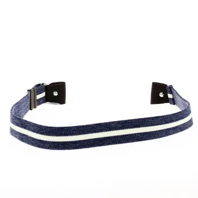 Ceinture sans boucle rayée bleu délavé - Traclet