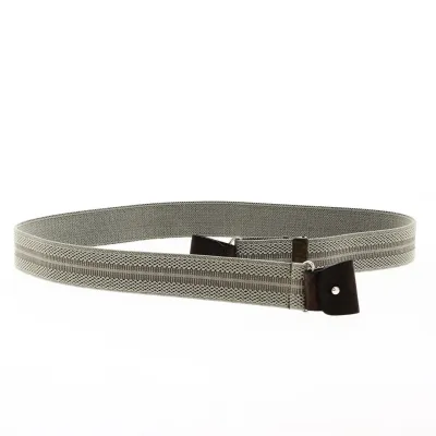Ceinture sans boucle rayée gris - Traclet