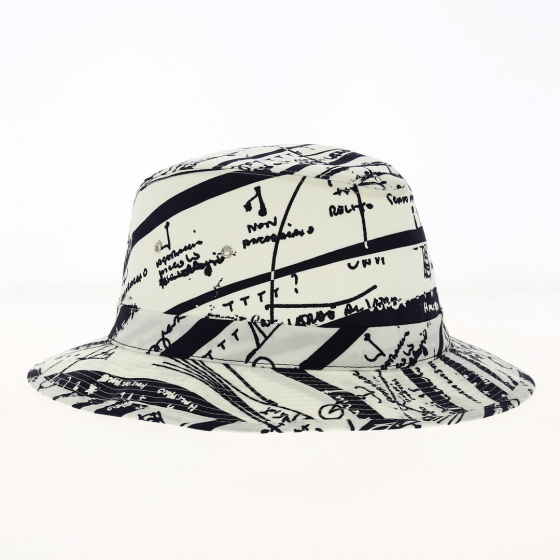 safari fancy blue and white 100% cotton - Crambes