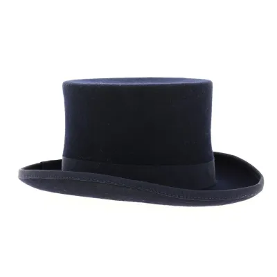 Chapeau haut de forme Feutre Laine Marine - Traclet