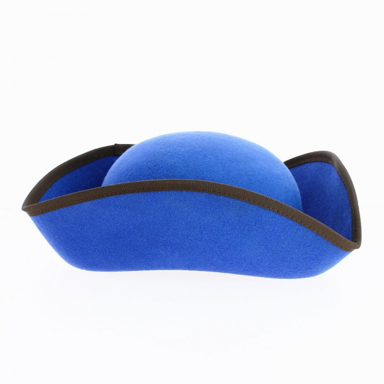 Petit Tricorne Feutre Laine Bleu - Traclet Petit Tricorne Feutre Laine Bleu - Traclet