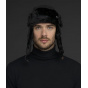 Black Leather Vega Ushanka - Bailey