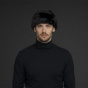 Black Leather Vega Ushanka - Bailey